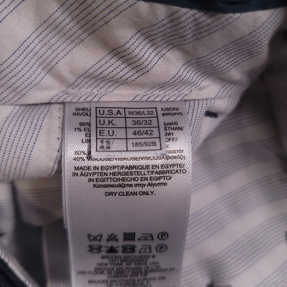 Brooks Brothers Reda Flexo Regent Fit Dress Pants Mens 36x32 Blue BrooksFlex - Picture 10 of 14
